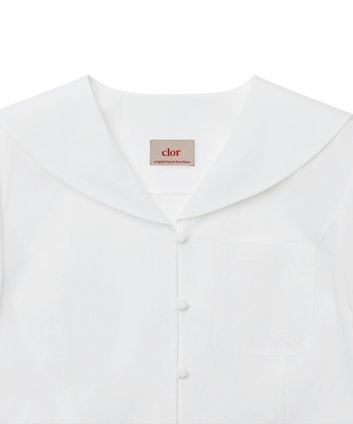 clor(クロル)の「SAILOR COTTON SHIRT(シャツ/ブラウス・レディース・ホワイト/ネイビー・M/S)」の12枚目の写真