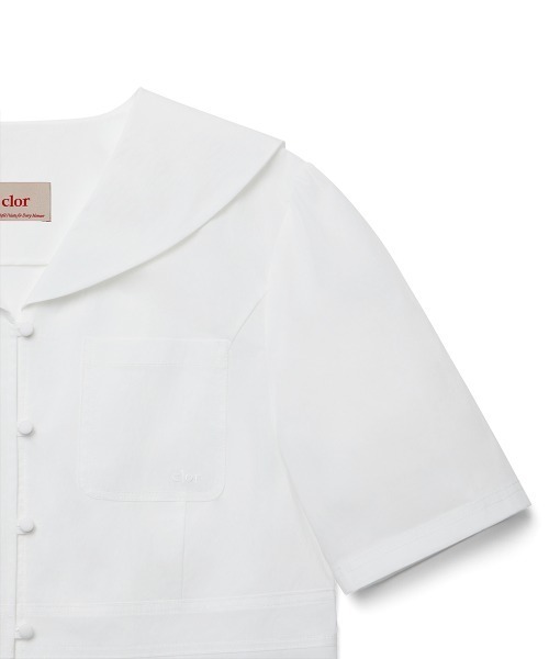 clor(クロル)の「SAILOR COTTON SHIRT(シャツ/ブラウス・レディース・ホワイト/ネイビー・M/S)」の13枚目の写真