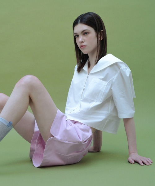 clor(クロル)の「SAILOR COTTON SHIRT(シャツ/ブラウス・レディース・ホワイト/ネイビー・M/S)」の15枚目の写真