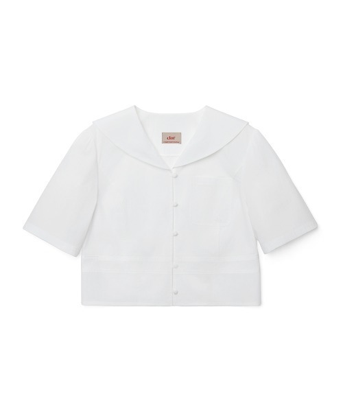 clor(クロル)の「SAILOR COTTON SHIRT(シャツ/ブラウス・レディース・ホワイト/ネイビー・M/S)」の10枚目の写真