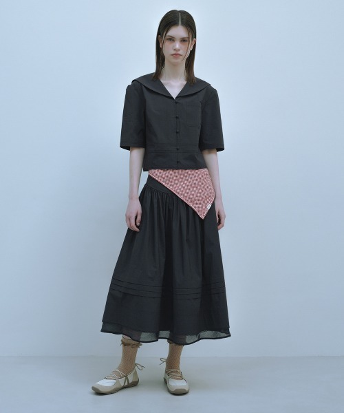 clor(クロル)の「SAILOR COTTON SHIRT(シャツ/ブラウス・レディース・ホワイト/ネイビー・M/S)」の7枚目の写真