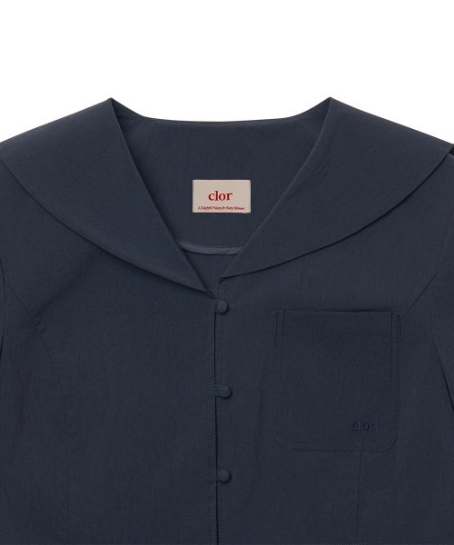 clor(クロル)の「SAILOR COTTON SHIRT(シャツ/ブラウス・レディース・ホワイト/ネイビー・M/S)」の5枚目の写真