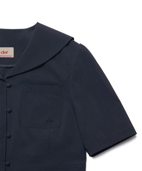 clor(クロル)の「SAILOR COTTON SHIRT(シャツ/ブラウス・レディース・ホワイト/ネイビー・M/S)」の6枚目の写真