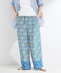 手洗い可 / タイルプリントタックイージーパンツ