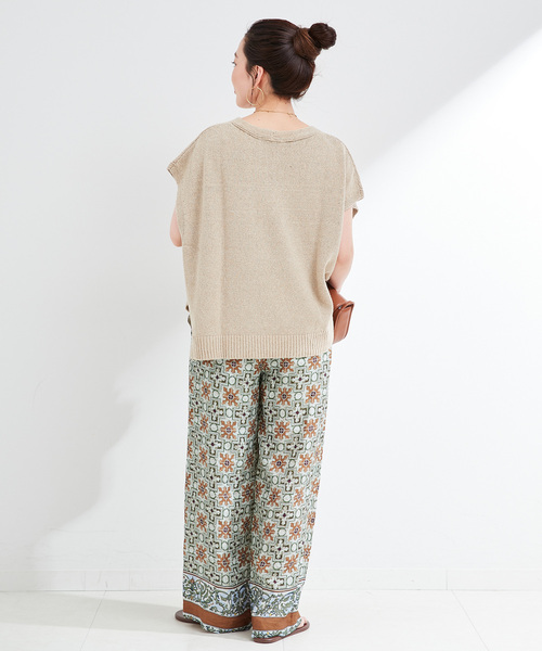 手洗い可 / タイルプリントタックイージーパンツ（その他パンツ