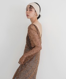 ミックスメッシュシアーワンピース