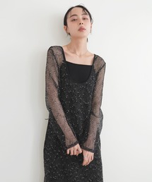 ミックスメッシュシアーワンピース