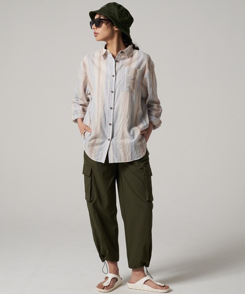 ブラウス シャツ EBロゴ ストライプ シャツ レディース EBロゴ ストライプ シャツ（シャツ/ブラウス）｜Eddie Bauer