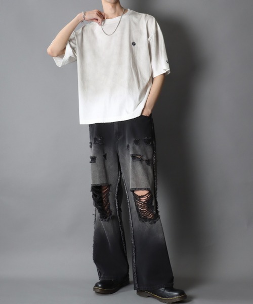 SITRY(シトリー)の「SCHWA/シュワ ヴィンテージライク ワンポイント刺繍 オーバーサイズ ショート丈 半袖Tシャツ レディース メンズ(Tシャツ/カットソー・メンズ・ブラック/ブラウン/ホワイト/ピンク・M/L)」の22枚目の写真