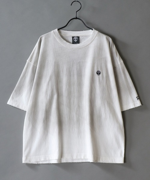 SITRY(シトリー)の「SCHWA/シュワ ヴィンテージライク ワンポイント刺繍 オーバーサイズ ショート丈 半袖Tシャツ レディース メンズ(Tシャツ/カットソー・メンズ・ブラック/ブラウン/ホワイト/ピンク・M/L)」の17枚目の写真