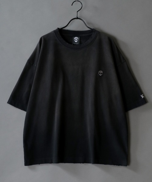 SITRY(シトリー)の「SCHWA/シュワ ヴィンテージライク ワンポイント刺繍 オーバーサイズ ショート丈 半袖Tシャツ レディース メンズ(Tシャツ/カットソー・メンズ・ブラック/ブラウン/ホワイト/ピンク・M/L)」の18枚目の写真