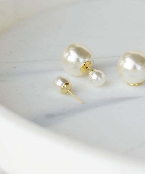 PICCIN（ピッチン）の「前後2WAYパールピアス（ピアス（両耳用）・レディース・ゴールド・FREE）」の3枚目の写真
