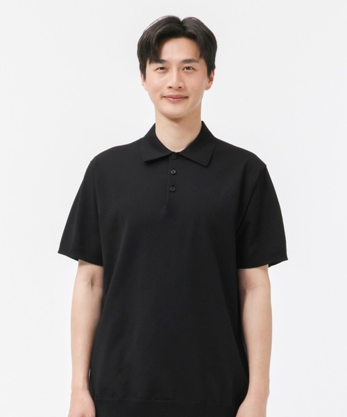 MIGARU Light Knit Short Sleeve Tailored Polo Shirt
