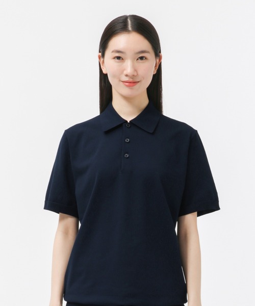 MIGARU Light Knit Short Sleeve Tailored Polo Shirt