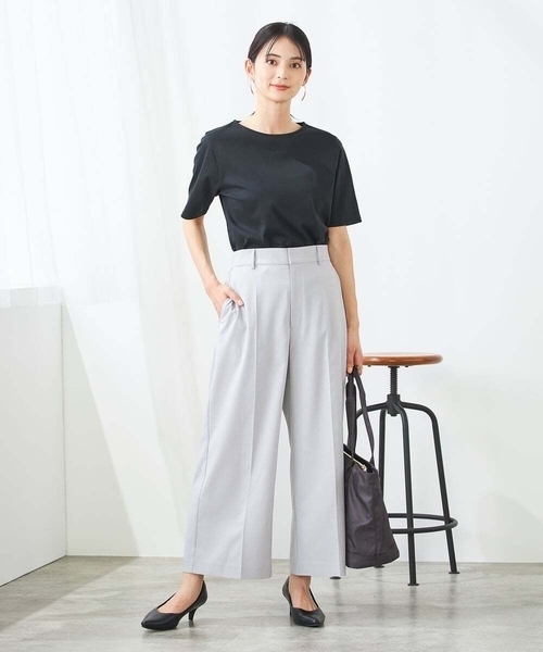 a.v.v（アーヴェヴェ）の「【接触冷感/UVカット】大人のリッチTシャツ（Tシャツ/カットソー・レディース・グレー系その他/ブラック/ホワイト/ブルー/オレンジ/ダークインディゴブルー/パープル・34/36/38/40/42）」の21枚目の写真