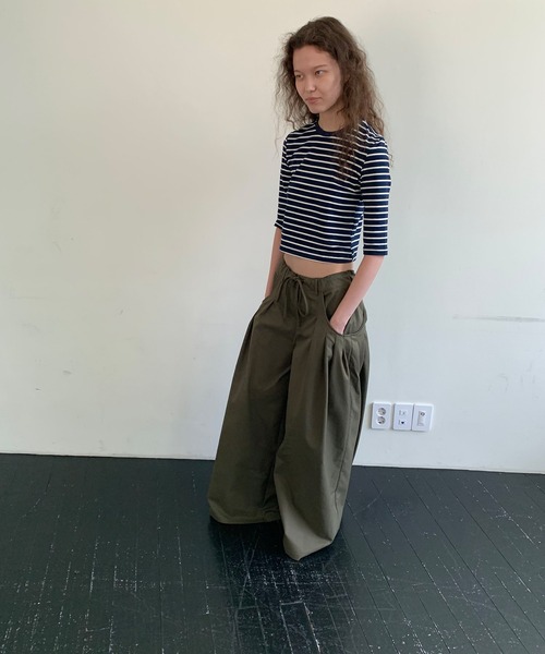 plantationワイドパンツ LONSLAN】ボリュームポケット タックワイドパンツ CHLONW25s049