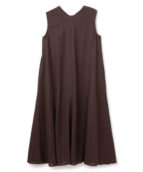 リネンレーヨン ノースリーブワンピース