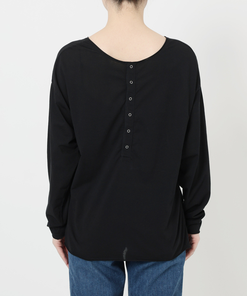 EMILY WEEK(エミリーウィーク)の「2WAYスナッププルオーバー(Tシャツ/カットソー・レディース・ブラック/ホワイト・FREE)」の4枚目の写真