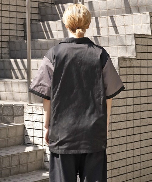50s 60s Hilton ヒルトン　ボーリングシャツ　イエロー×ブラック 50's〜60's Hilton パッチ付き チェーンステッチボーリング