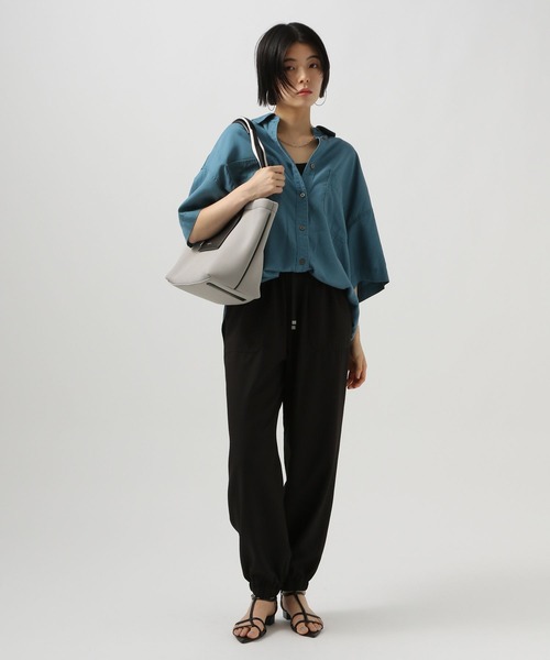 BAYFLOW（ベイフロー）の「[A4ファイルも入る]ポケット付きボンディングトートバッグ（トートバッグ・レディース・グレー/ホワイト/ブラック・FREE）」の11枚目の写真