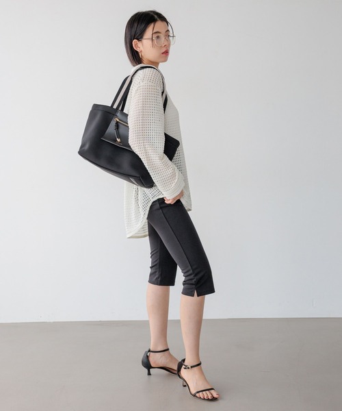 BAYFLOW（ベイフロー）の「[A4ファイルも入る]ポケット付きボンディングトートバッグ（トートバッグ・レディース・グレー/ホワイト/ブラック・FREE）」の8枚目の写真