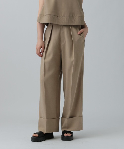 LEPSIM（レプシィム）の「リネンブレンドスラックスパンツ　324950（その他パンツ・レディース・ブラック/ベージュ/オレンジ系その他・LARGE/MEDIUM）」の3枚目の写真