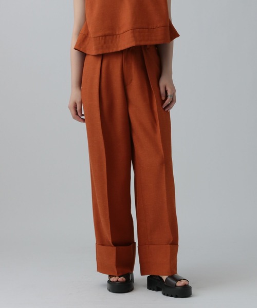 LEPSIM（レプシィム）の「リネンブレンドスラックスパンツ　324950（その他パンツ・レディース・ブラック/ベージュ/オレンジ系その他・LARGE/MEDIUM）」の4枚目の写真