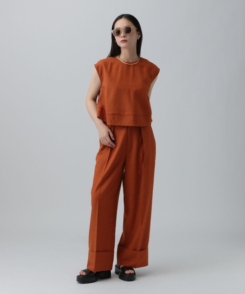 LEPSIM（レプシィム）の「リネンブレンドスラックスパンツ　324950（その他パンツ・レディース・ブラック/ベージュ/オレンジ系その他・LARGE/MEDIUM）」の6枚目の写真