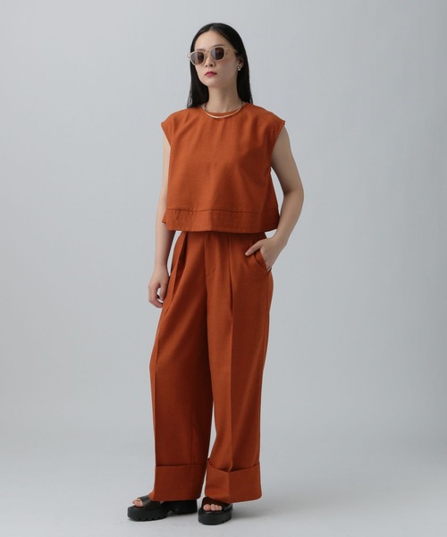 LEPSIM（レプシィム）の「リネンブレンドスラックスパンツ　324950（その他パンツ・レディース・ブラック/ベージュ/オレンジ系その他・LARGE/MEDIUM）」の7枚目の写真