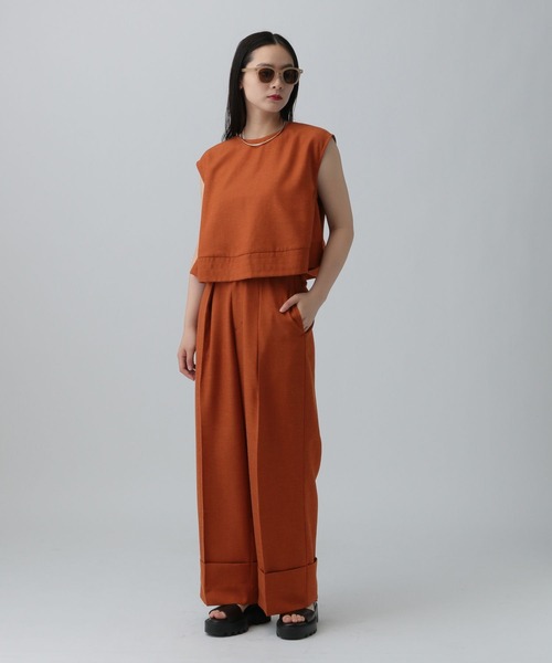 LEPSIM（レプシィム）の「リネンブレンドスラックスパンツ　324950（その他パンツ・レディース・ブラック/ベージュ/オレンジ系その他・LARGE/MEDIUM）」の8枚目の写真