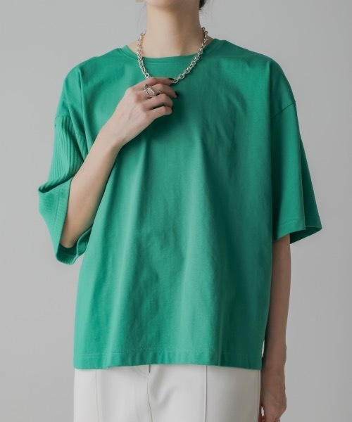 CIEL'AIR（シエルエアー）の「BAG CONSCIOUS TSHIRT (ﾊﾞｯｸｺﾝｼｬｽTｼｬﾂ）（Tシャツ/カットソー・レディース・ブラック/オフホワイト/グリーン・FREE）」の4枚目の写真