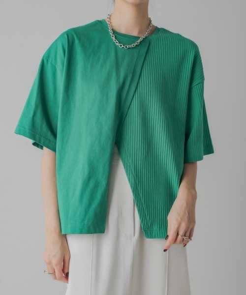 CIEL'AIR（シエルエアー）の「BAG CONSCIOUS TSHIRT (ﾊﾞｯｸｺﾝｼｬｽTｼｬﾂ）（Tシャツ/カットソー・レディース・ブラック/オフホワイト/グリーン・FREE）」の6枚目の写真