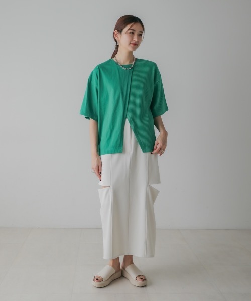 CIEL'AIR（シエルエアー）の「BAG CONSCIOUS TSHIRT (ﾊﾞｯｸｺﾝｼｬｽTｼｬﾂ）（Tシャツ/カットソー・レディース・ブラック/オフホワイト/グリーン・FREE）」の7枚目の写真