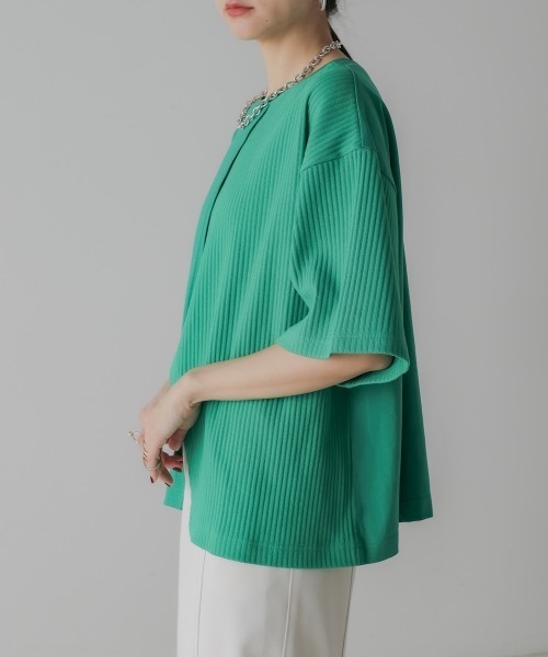 CIEL'AIR（シエルエアー）の「BAG CONSCIOUS TSHIRT (ﾊﾞｯｸｺﾝｼｬｽTｼｬﾂ）（Tシャツ/カットソー・レディース・ブラック/オフホワイト/グリーン・FREE）」の8枚目の写真