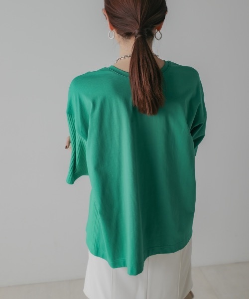 CIEL'AIR（シエルエアー）の「BAG CONSCIOUS TSHIRT (ﾊﾞｯｸｺﾝｼｬｽTｼｬﾂ）（Tシャツ/カットソー・レディース・ブラック/オフホワイト/グリーン・FREE）」の10枚目の写真