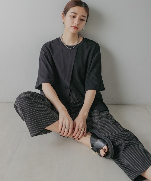 CIEL'AIR（シエルエアー）の「BAG CONSCIOUS TSHIRT (ﾊﾞｯｸｺﾝｼｬｽTｼｬﾂ）（Tシャツ/カットソー・レディース・ブラック/オフホワイト/グリーン・FREE）」の14枚目の写真