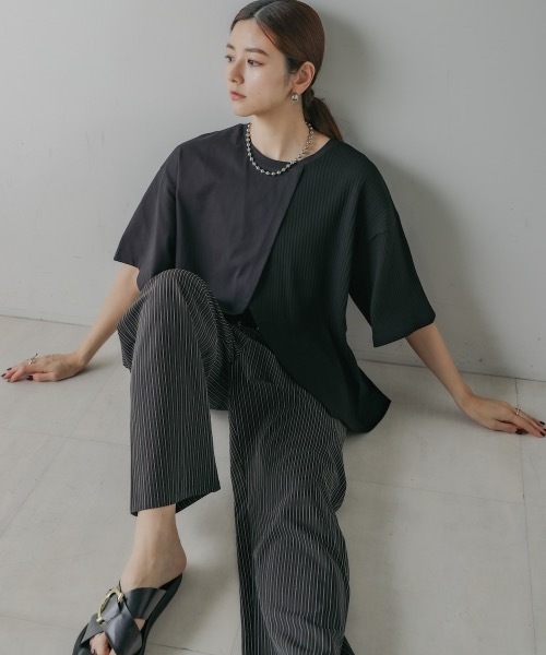 CIEL'AIR（シエルエアー）の「BAG CONSCIOUS TSHIRT (ﾊﾞｯｸｺﾝｼｬｽTｼｬﾂ）（Tシャツ/カットソー・レディース・ブラック/オフホワイト/グリーン・FREE）」の15枚目の写真