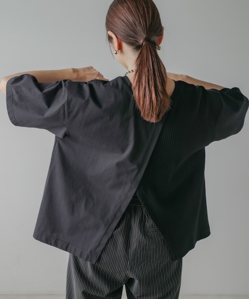 CIEL'AIR（シエルエアー）の「BAG CONSCIOUS TSHIRT (ﾊﾞｯｸｺﾝｼｬｽTｼｬﾂ）（Tシャツ/カットソー・レディース・ブラック/オフホワイト/グリーン・FREE）」の20枚目の写真