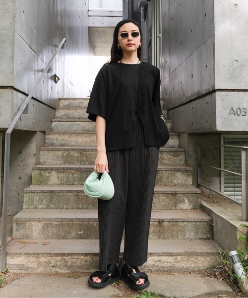 CIEL'AIR（シエルエアー）の「BAG CONSCIOUS TSHIRT (ﾊﾞｯｸｺﾝｼｬｽTｼｬﾂ）（Tシャツ/カットソー・レディース・ブラック/オフホワイト/グリーン・FREE）」の22枚目の写真