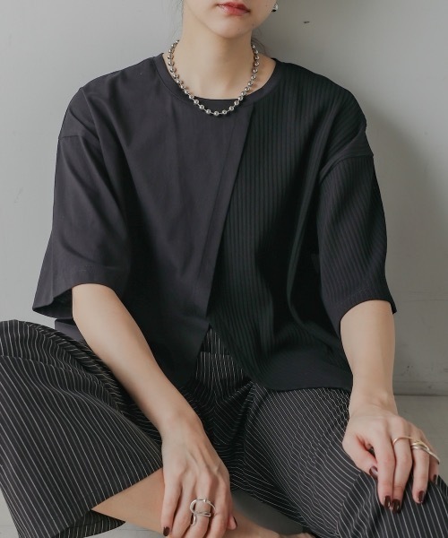 CIEL'AIR（シエルエアー）の「BAG CONSCIOUS TSHIRT (ﾊﾞｯｸｺﾝｼｬｽTｼｬﾂ）（Tシャツ/カットソー・レディース・ブラック/オフホワイト/グリーン・FREE）」の13枚目の写真