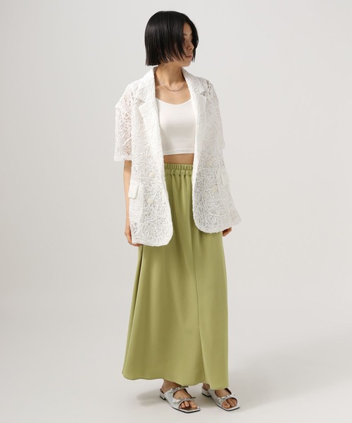 BAYFLOW（ベイフロー）の「[トレンド感をプラス]ハーフスリーブレースジャケット（その他アウター・レディース・ホワイト/ブラウン/ブラック・FREE）」の4枚目の写真