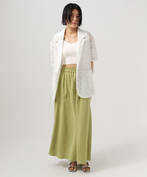 BAYFLOW（ベイフロー）の「[トレンド感をプラス]ハーフスリーブレースジャケット（その他アウター・レディース・ホワイト/ブラウン/ブラック・FREE）」の5枚目の写真