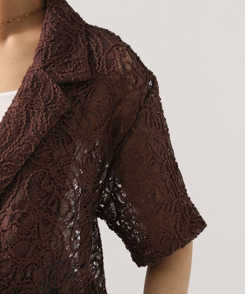 BAYFLOW（ベイフロー）の「[トレンド感をプラス]ハーフスリーブレースジャケット（その他アウター・レディース・ホワイト/ブラウン/ブラック・FREE）」の18枚目の写真