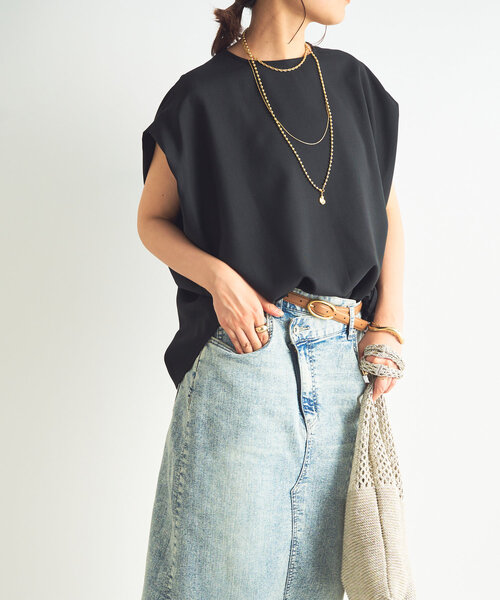 un dix cors(アンディコール)の「《セットアップ対応》リネンライク裾ギャザーフレンチブラウス(シャツ/ブラウス・レディース・ブラック/グリーン/モカ・FREE)」の18枚目の写真