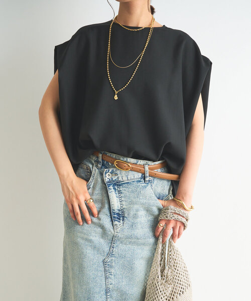 un dix cors(アンディコール)の「《セットアップ対応》リネンライク裾ギャザーフレンチブラウス(シャツ/ブラウス・レディース・ブラック/グリーン/モカ・FREE)」の19枚目の写真