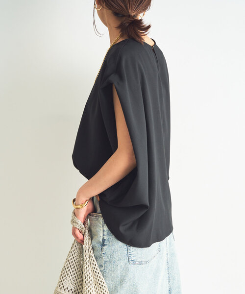 un dix cors(アンディコール)の「《セットアップ対応》リネンライク裾ギャザーフレンチブラウス(シャツ/ブラウス・レディース・ブラック/グリーン/モカ・FREE)」の20枚目の写真