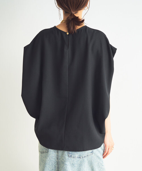 un dix cors(アンディコール)の「《セットアップ対応》リネンライク裾ギャザーフレンチブラウス(シャツ/ブラウス・レディース・ブラック/グリーン/モカ・FREE)」の21枚目の写真