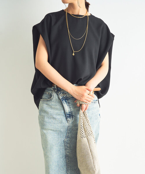 un dix cors(アンディコール)の「《セットアップ対応》リネンライク裾ギャザーフレンチブラウス(シャツ/ブラウス・レディース・ブラック/グリーン/モカ・FREE)」の22枚目の写真