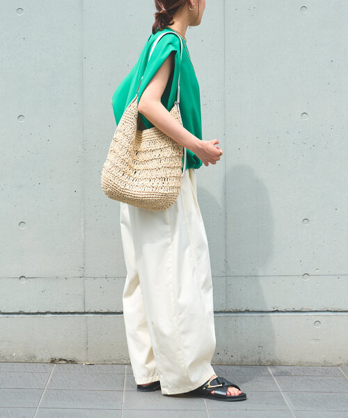 un dix cors(アンディコール)の「《セットアップ対応》リネンライク裾ギャザーフレンチブラウス(シャツ/ブラウス・レディース・ブラック/グリーン/モカ・FREE)」の14枚目の写真