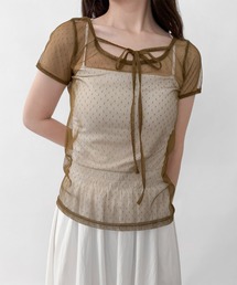 【トリコスペシャル】リボン付きシースルーTシャツ aexp4132-m-09-dl.jpg